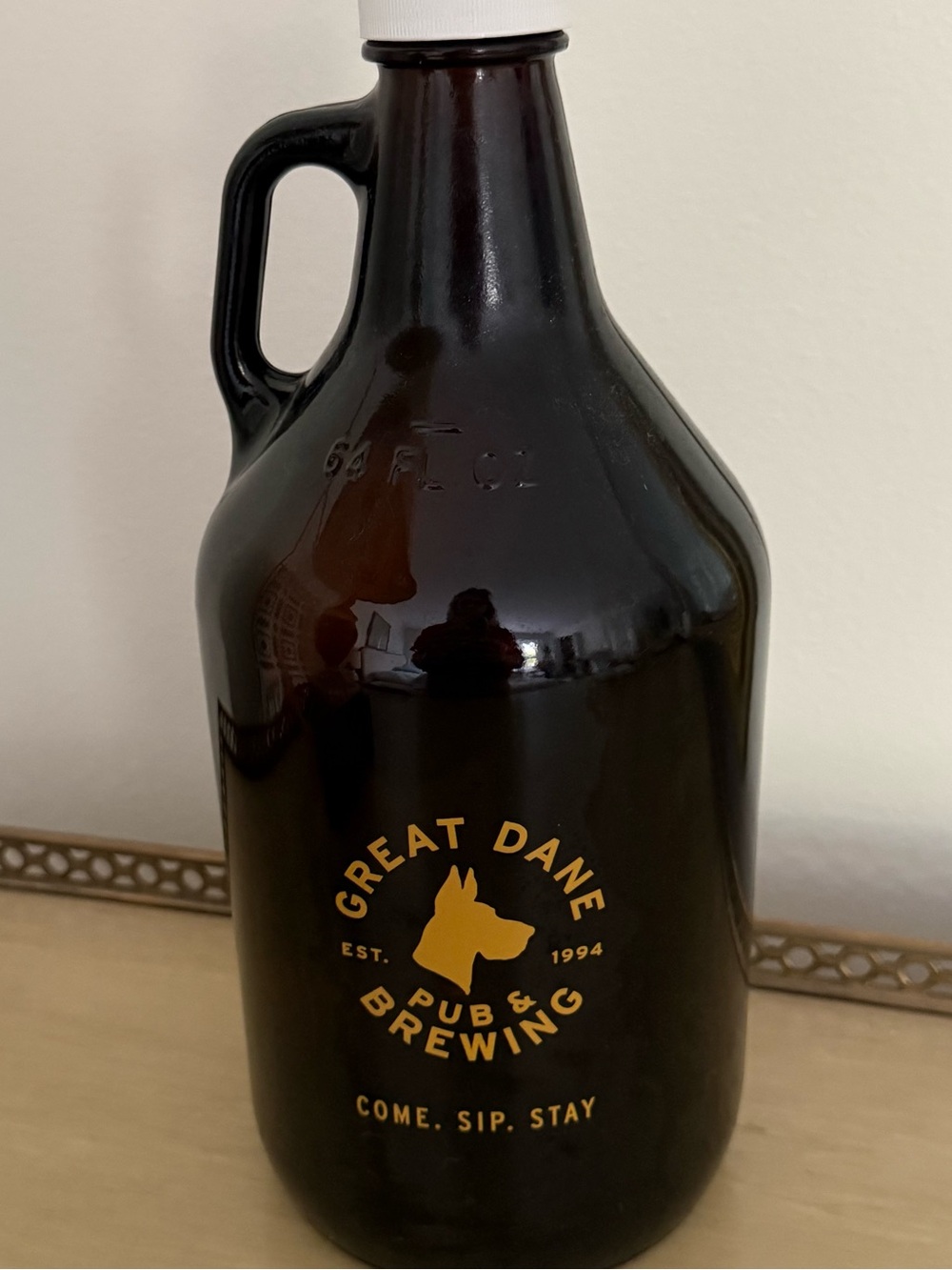 Great Dane Pub & Brewing Brewery Brown Glass Growler Empty Madison Wisconsin